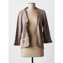 BLANC BOHEME - Gilet manches longues marron en acrylique - Femme - Taille 38 - Modz