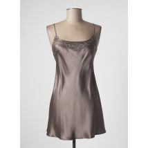 MARJOLAINE - Nuisette/combinette marron en soie - Femme - Taille 36 - Modz