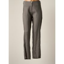 LAUREN VIDAL - Pantalon droit gris en lin - Femme - Taille 42 - Modz
