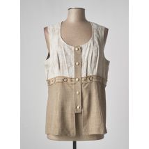 JUMFIL - Gilet sans manche beige en lin - Femme - Taille 44 - Modz