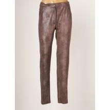 JUMFIL - Pantalon slim marron en polyester - Femme - Taille 42 - Modz