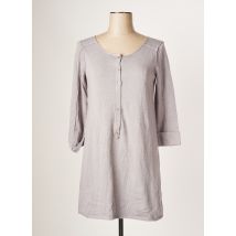 TERRE & MER - Pull tunique gris en coton - Femme - Taille 38 - Modz