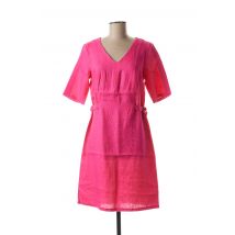 JULIE GUERLANDE - Robe mi-longue rose en lin pour femme - Taille 36 - Modz