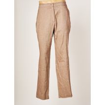 SAINT HILAIRE - Pantalon chino marron en lin - Femme - Taille 48 - Modz