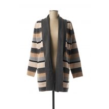 MARBLE - Gilet manches longues gris en coton - Femme - Taille 40 - Modz