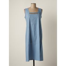MASSANA - Robe mi-longue bleu en coton pour femme - Taille 38 - Modz