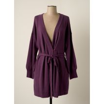 MARJOLAINE - Gilet manches longues violet en cachemire - Femme - Taille 38 - Modz