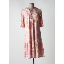 K-DESIGN - Robe mi-longue rose en polyester pour femme - Taille 44 - Modz