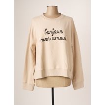 JUVIA - Sweat-shirt beige en coton - Femme - Taille 42 - Modz