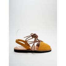 MINORQUINES - Sandales/Nu pieds jaune en cuir pour femme - Taille 37 - Modz
