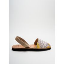 MINORQUINES - Sandales/Nu pieds jaune en cuir pour femme - Taille 37 - Modz