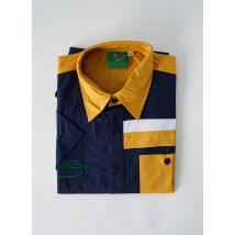 SA RUGBY - Chemise manches courtes jaune en coton - Homme - Taille M - Modz