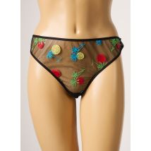 IMPLICITE - Tanga noir en polyester - Femme - Taille 44 - Modz