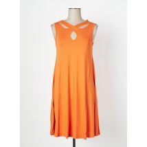 MALOKA - Robe mi-longue orange en viscose - Femme - Taille 36 - Modz