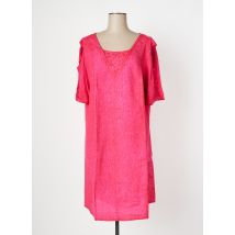 MALOKA - Robe mi-longue rose en lin - Femme - Taille 38 - Modz