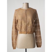 MALOKA - Gilet manches longues marron en coton - Femme - Taille 40 - Modz