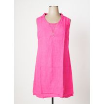 MALOKA - Robe mi-longue rose en lin - Femme - Taille 42 - Modz