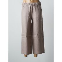 MALOKA - Pantalon 7/8 marron en lin - Femme - Taille 34 - Modz