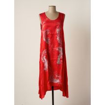 MALOKA - Robe mi-longue rouge en soie - Femme - Taille 38 - Modz