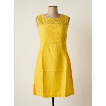 MALOKA - Robe mi-longue jaune en lin - Femme - Taille 34 - Modz