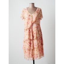 MULTIPLES - Robe mi-longue rose en polyester - Femme - Taille 40 - Modz