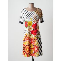 MULTIPLES - Robe mi-longue blanc en polyester - Femme - Taille 36 - Modz