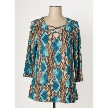 MULTIPLES - Tunique manches longues bleu en polyester - Femme - Taille 40 - Modz