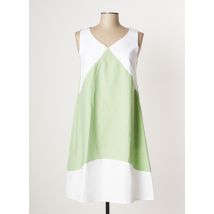 MULTIPLES - Robe mi-longue vert en coton - Femme - Taille 38 - Modz