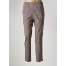 MULTIPLES - Pantalon slim marron en coton - Femme - Taille 36 - Modz