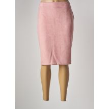 MULTIPLES - Jupe mi-longue rose en polyester - Femme - Taille 48 - Modz