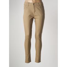 MULTIPLES - Pantalon slim beige en coton - Femme - Taille 36 - Modz