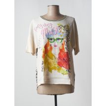 OUI - T-shirt beige en viscose - Femme - Taille 38 - Modz
