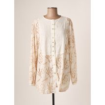LA FABBRICA DEL LINO - Tunique manches longues beige en coton - Femme - Taille 36 - Modz