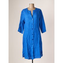 LA FABRICA DEL LINO - Robe mi-longue bleu en lin - Femme - Taille 36 - Modz
