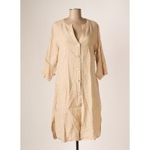 LA FABRICA DEL LINO - Robe mi-longue beige en lin - Femme - Taille 38 - Modz