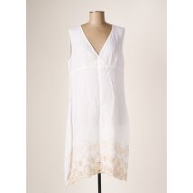 LA FABBRICA DEL LINO - Robe mi-longue blanc en lin - Femme - Taille 38 - Modz