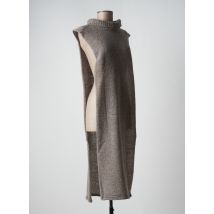 GRIZAS - Poncho gris en laine - Femme - Taille TU - Modz