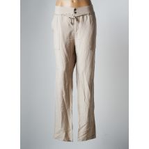 IMITZ - Pantalon droit beige en lin - Femme - Taille 48 - Modz