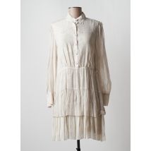 LAUREN VIDAL - Robe mi-longue beige en viscose - Femme - Taille 36 - Modz