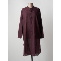 MOIS MONT - Robe mi-longue violet en coton - Femme - Taille 38 - Modz