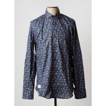 A FISH NAMED FRED - Chemise manches longues bleu en coton - Homme - Taille S - Modz
