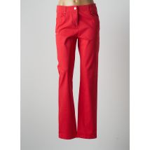 PAUSE CAFE - Pantalon droit rouge en coton pour femme - Taille 40 - Modz