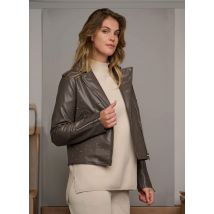 RINO & PELLE - Veste simili cuir marron en viscose - Femme - Taille 42 - Modz