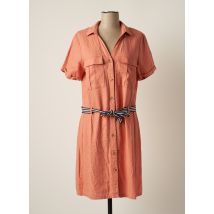 ELLE EST OU LA MER - Robe mi-longue orange en lin - Femme - Taille 40 - Modz