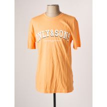ONLY&SONS - T-shirt orange en coton pour homme - Taille XL - Modz