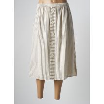 COMPAÑIA FANTASTICA - Jupe mi-longue beige en coton - Femme - Taille 36 - Modz