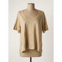 NOTSHY - T-shirt marron en lin - Femme - Taille 36 - Modz
