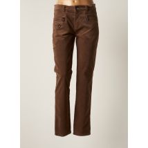ANNA MONTANA - Pantalon slim marron en coton - Femme - Taille 38 - Modz