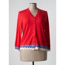 POUPEE CHIC - Gilet manches longues rouge en viscose - Femme - Taille 42 - Modz