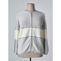 PURE BY LUCIA - Gilet manches longues gris en coton - Femme - Taille 46 - Modz